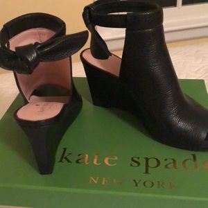 Kate Spade Slip On Wedges Bow Detail Black 7